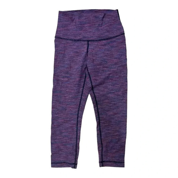 Lululemon Purple Heather Wunder Under Crop II Leggings 4 - Picture 2 of 6